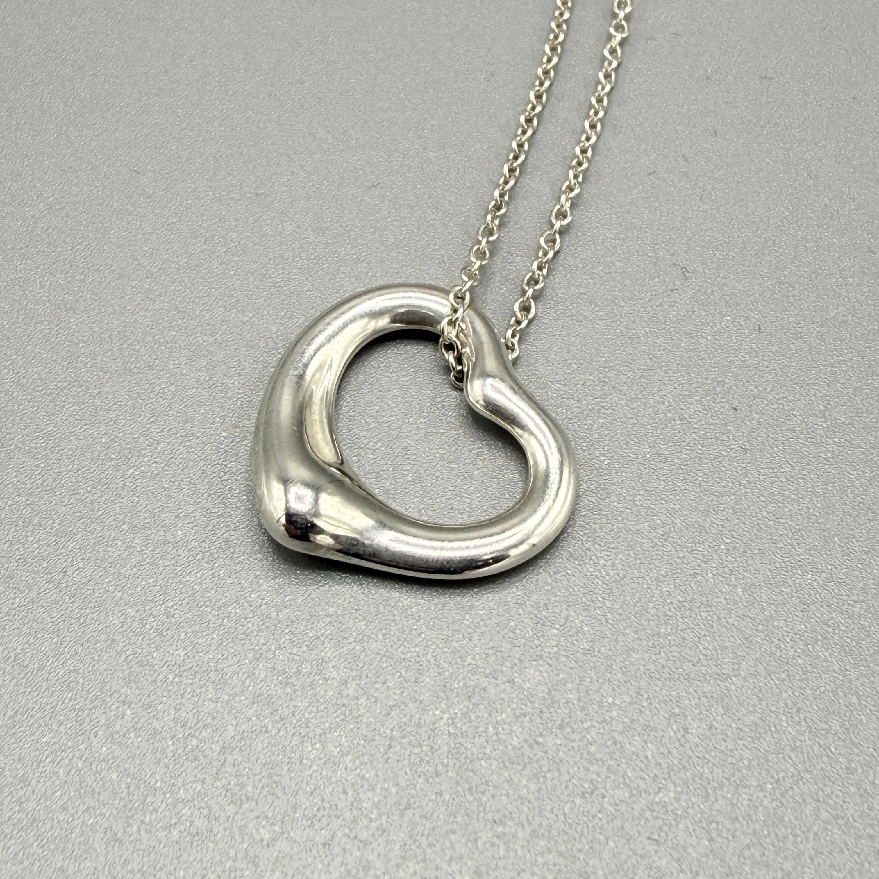 Estate Tiffany & Co. Open Heart Necklace by Elsa Peretti – Gallery 925