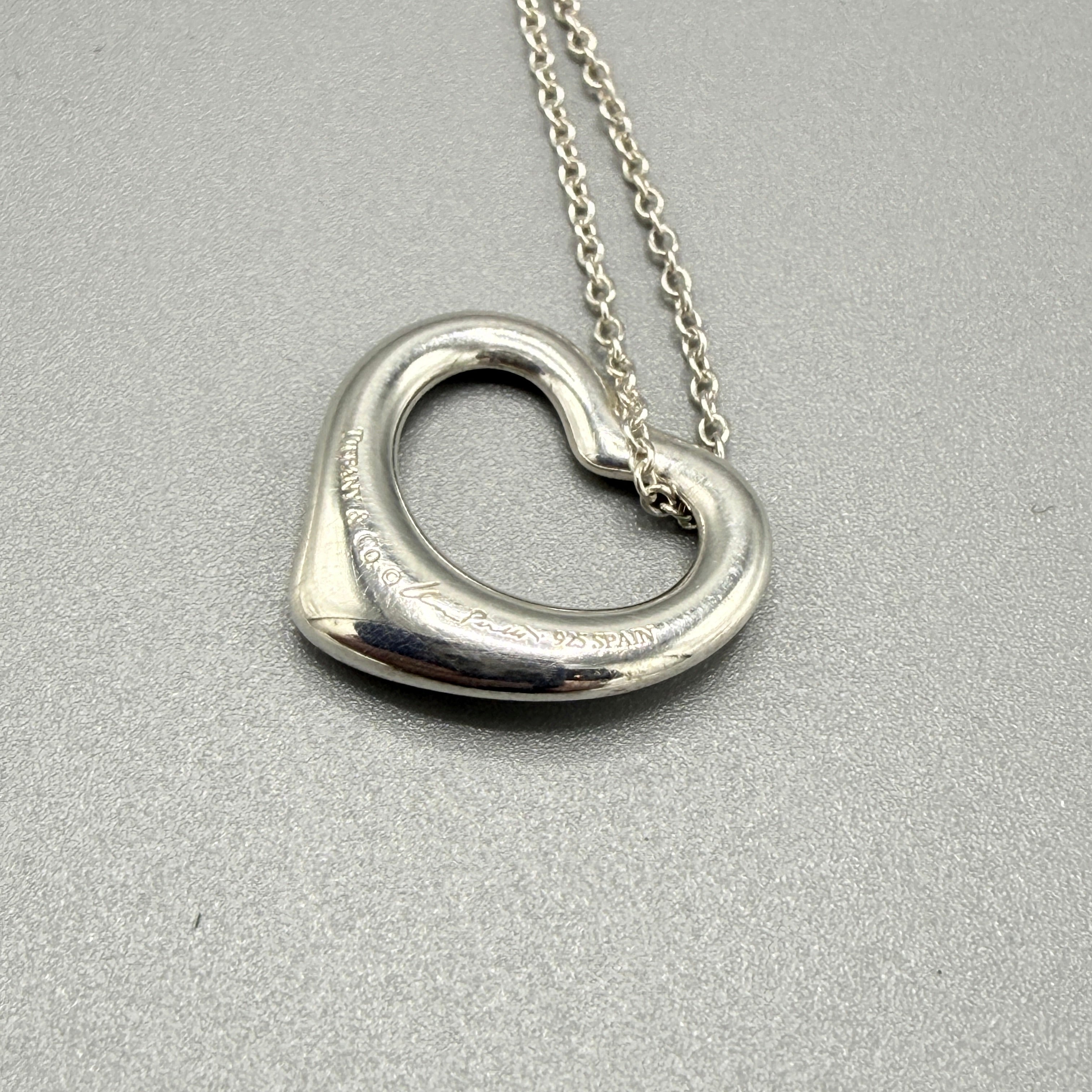 Estate Tiffany & Co. Open Heart Necklace by Elsa Peretti – Gallery 925