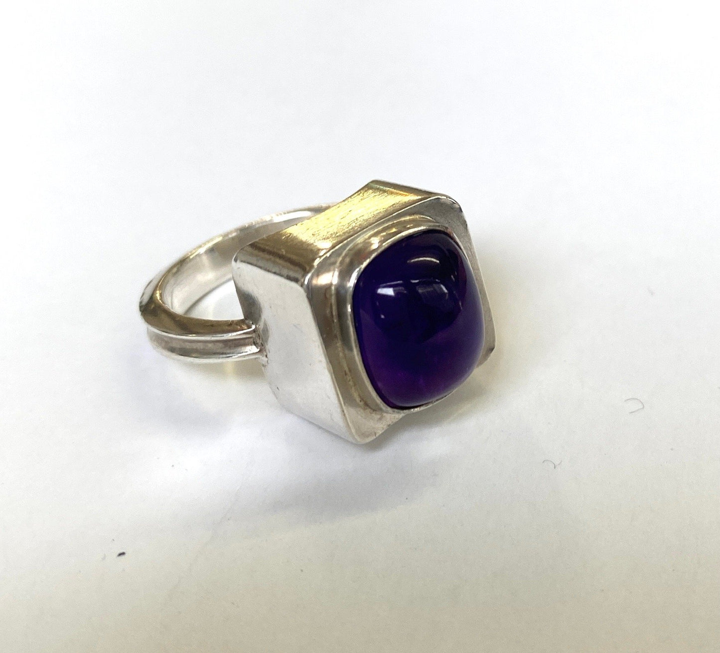 Estate Bent Knudsen Sterling Silver with Amethyst Ring