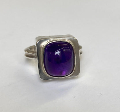 Estate Bent Knudsen Sterling Silver with Amethyst Ring