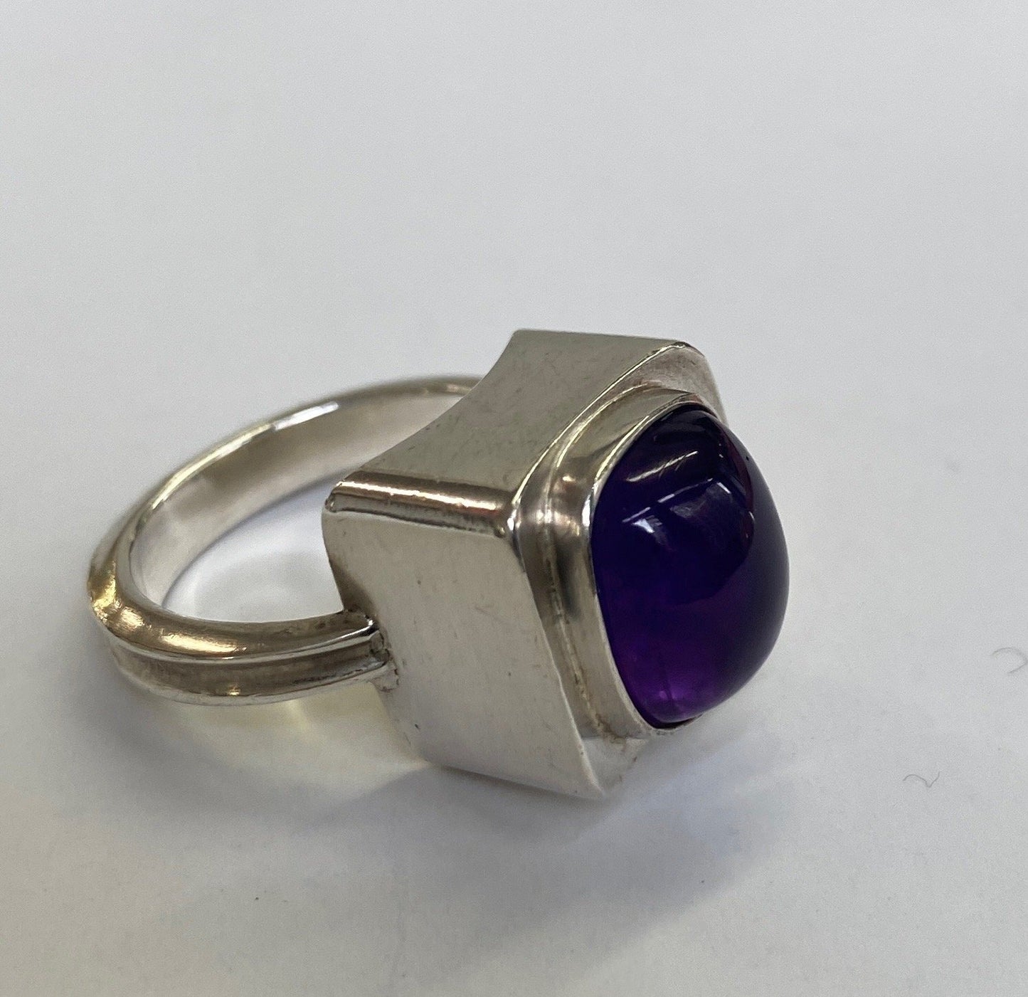 Estate Bent Knudsen Sterling Silver with Amethyst Ring