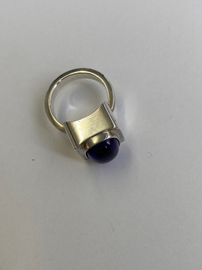 Estate Bent Knudsen Sterling Silver with Amethyst Ring