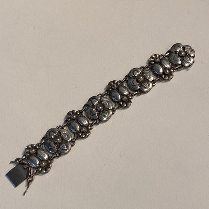 Estate Georg Jensen Sterling Floral Bracelet No. 27