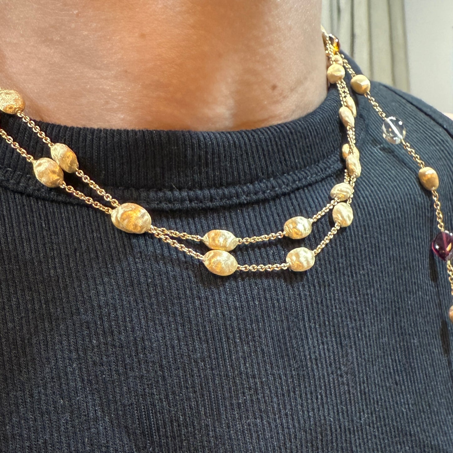 Estate Marco Bicego 18K Yellow Gold Bean Chain Necklace