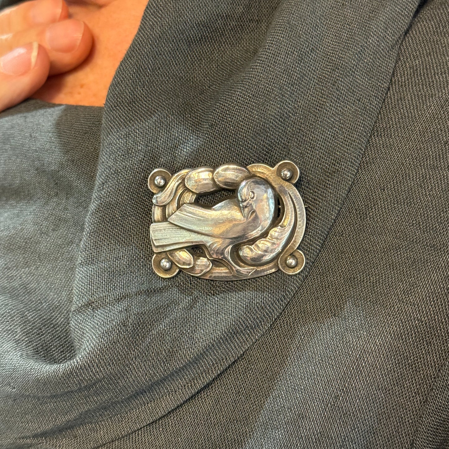 Estate Georg Jensen Sterling Silver Bird Brooch No. 209 by Kristian Mohl-Hansen