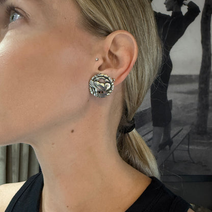 Estate Georg Jensen Sterling Silver "Bird" Earrings by Kristian Møhl-Hansen No. 66