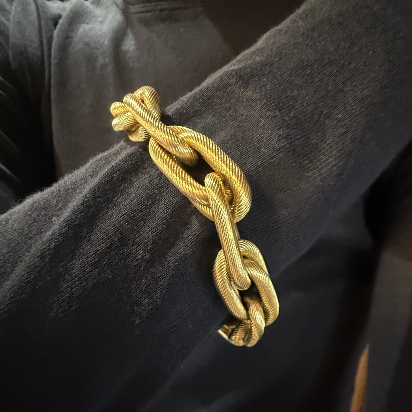 Estate 18KT Gold Tiffany & Co. Textured Twisted Bracelet