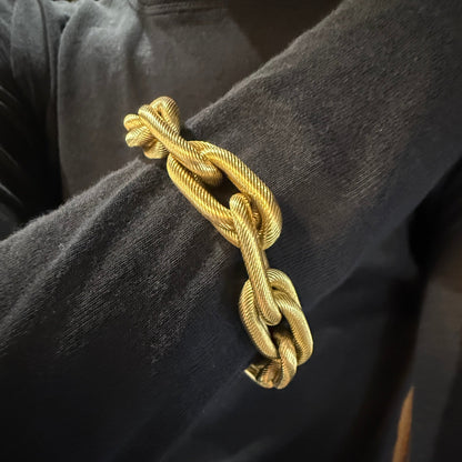 Estate 18KT Gold Tiffany & Co. Textured Twisted Bracelet