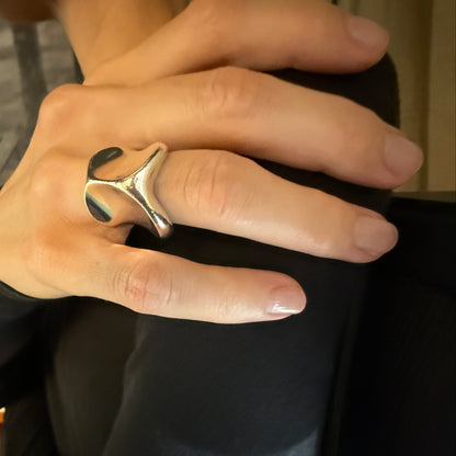 Estate Sterling Silver Minas Vertebrae Ring