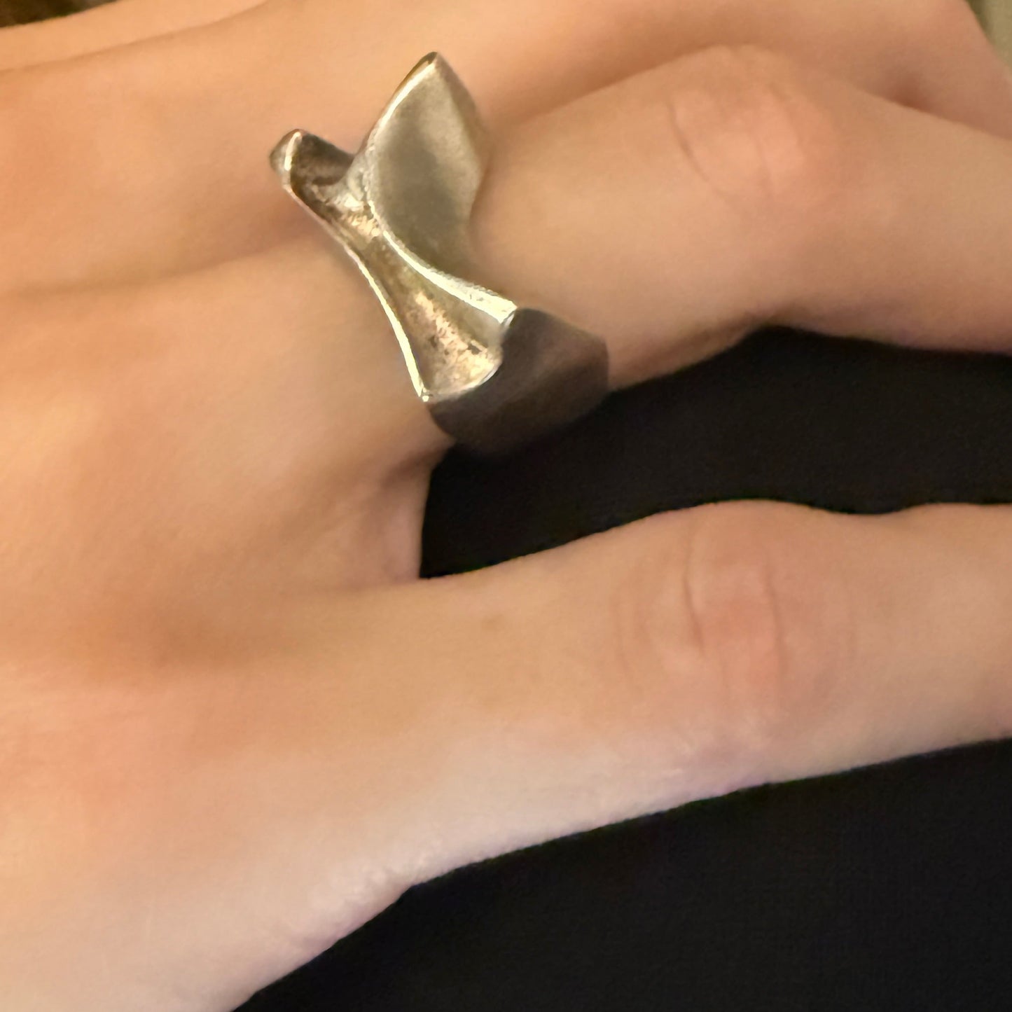 Estate Sterling Silver Lapponia Rectangular Ring