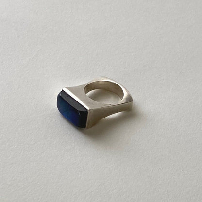 Georg Jensen Sterling Silver and Labradorite Ring No. 180 by Bent Gabrielsen