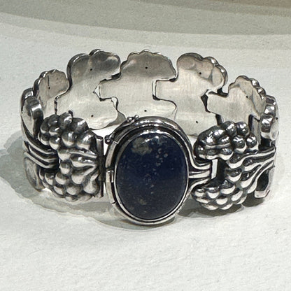 Georg Jensen 830 Silver "Paris" Bracelet Design No. 30 with Lapis Lazuli