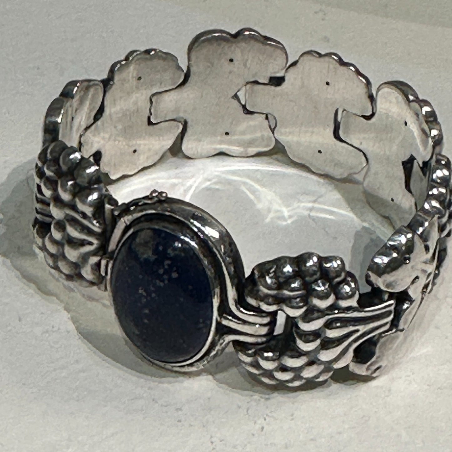 Georg Jensen 830 Silver "Paris" Bracelet Design No. 30 with Lapis Lazuli