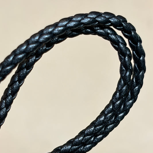 Estate Georg Jensen Braided Leather & Sterling Silver Necklace