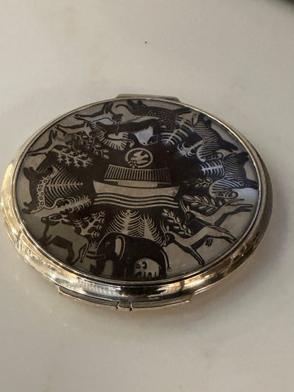 Georg Jensen Sterling Silver "Noah's Ark" Mirror Compact No. 231