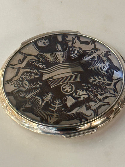 Georg Jensen Sterling Silver "Noah's Ark" Mirror Compact No. 231