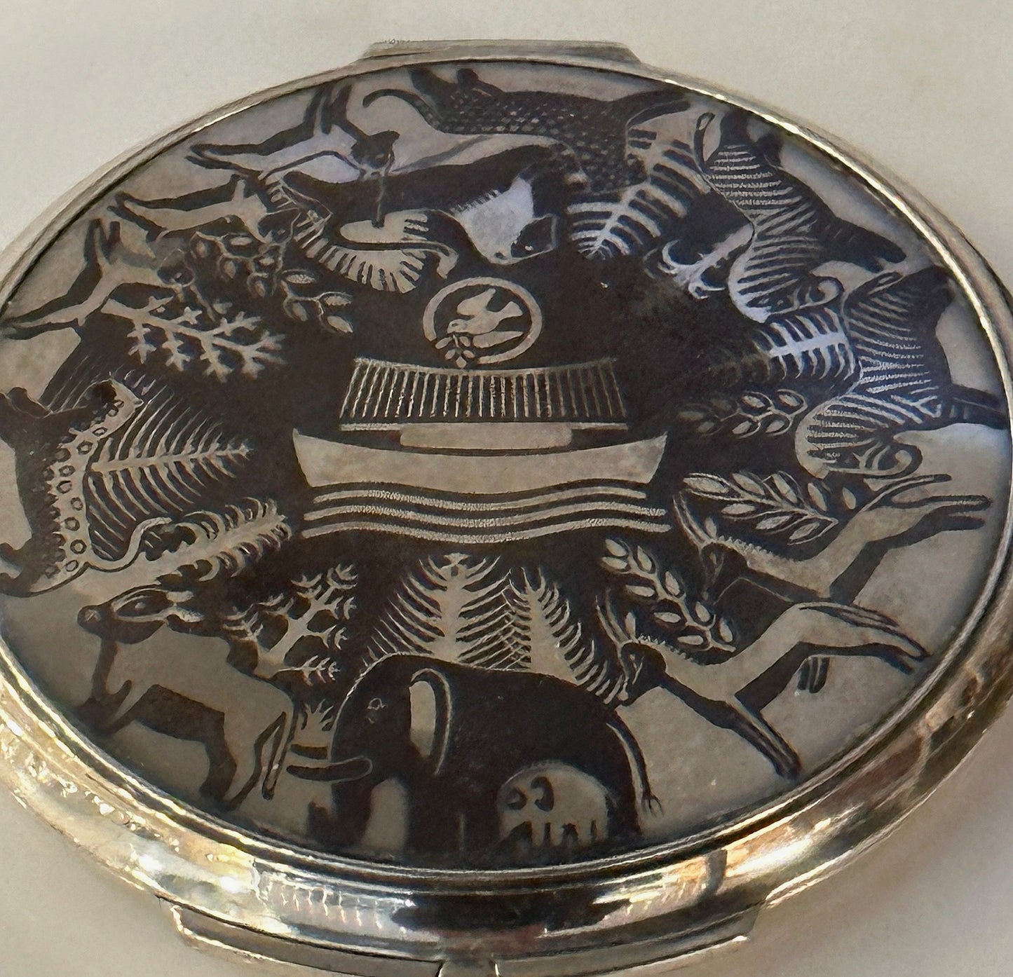 Georg Jensen Sterling Silver "Noah's Ark" Mirror Compact No. 231