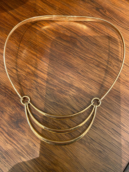 Estate Hans Hansen 14K Gold Modernist Neck Ring