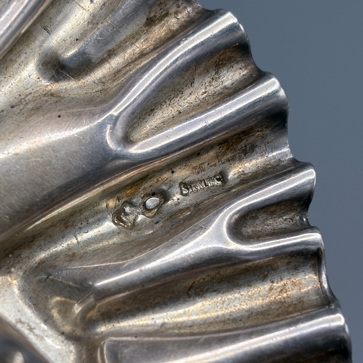 Estate Sterling Silver Organic Wrinkled Brooch