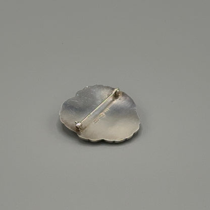 Estate Georg Jensen Sterling Silver Pansy Brooch with Moonstone No. 113
