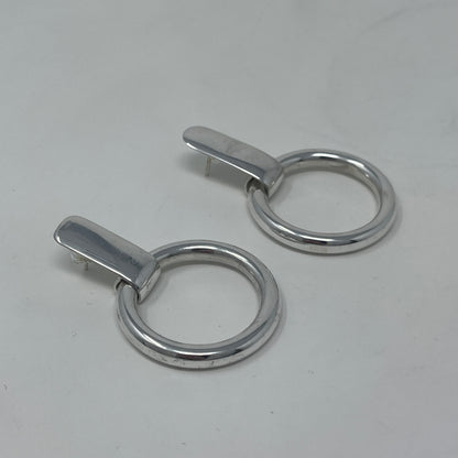 Estate Sterling Silver Puig Doria Circular Drop Post Earrings