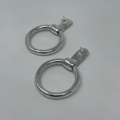 Estate Sterling Silver Puig Doria Circular Drop Post Earrings