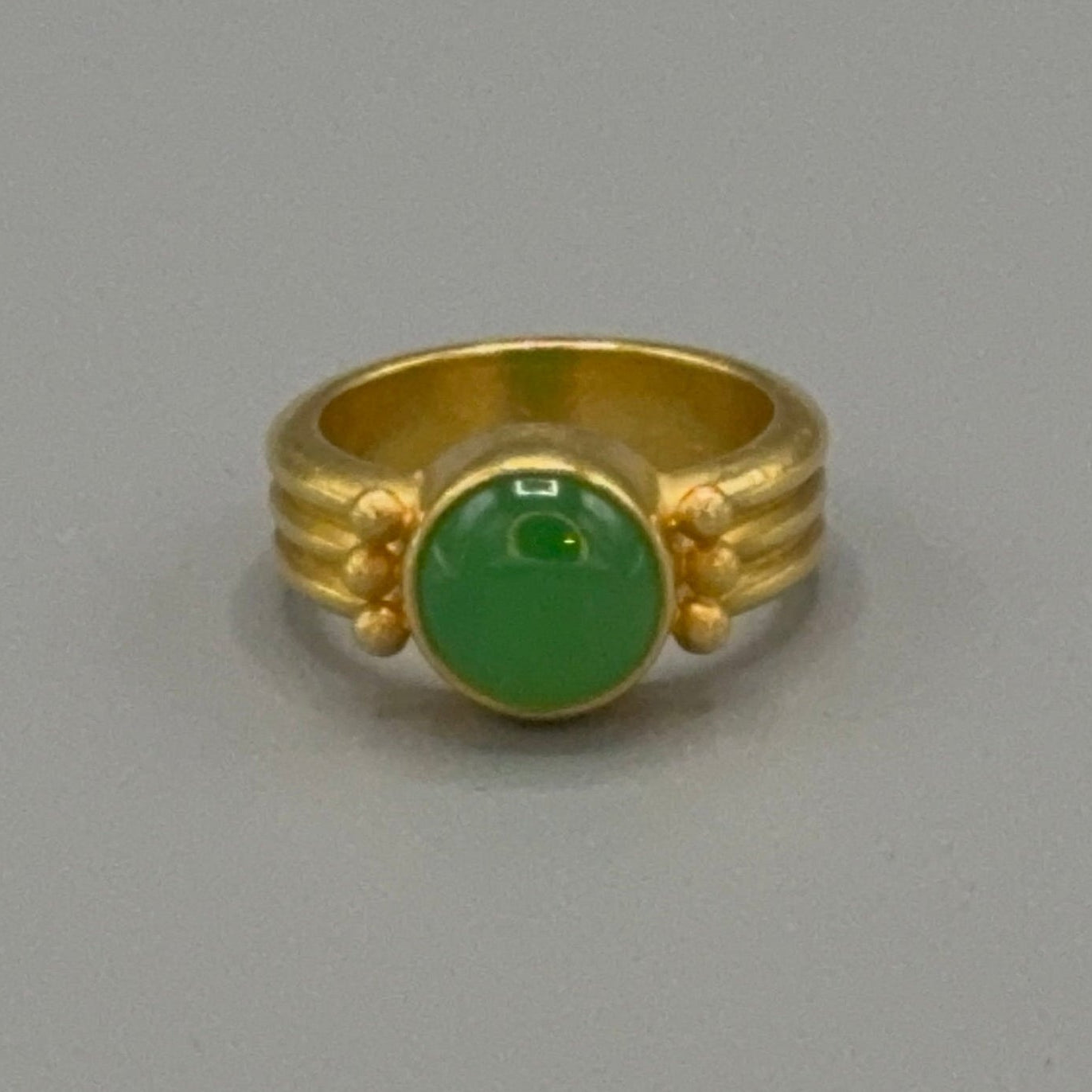 Estate Jadeite 22Kt Gold Ring by Peter Indorf