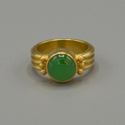 Estate Jadeite 22Kt Gold Ring by Peter Indorf