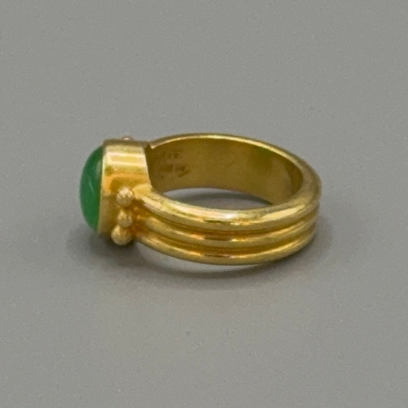Estate Jadeite 22Kt Gold Ring by Peter Indorf