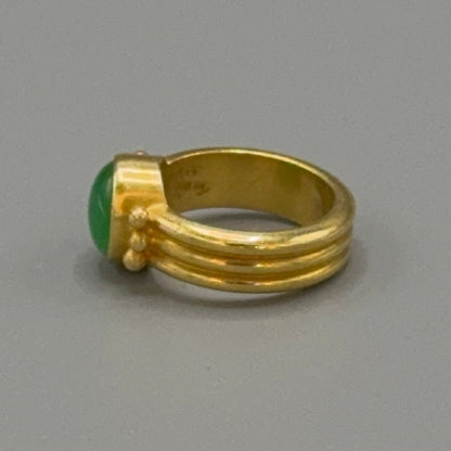 Estate Jadeite 22Kt Gold Ring by Peter Indorf