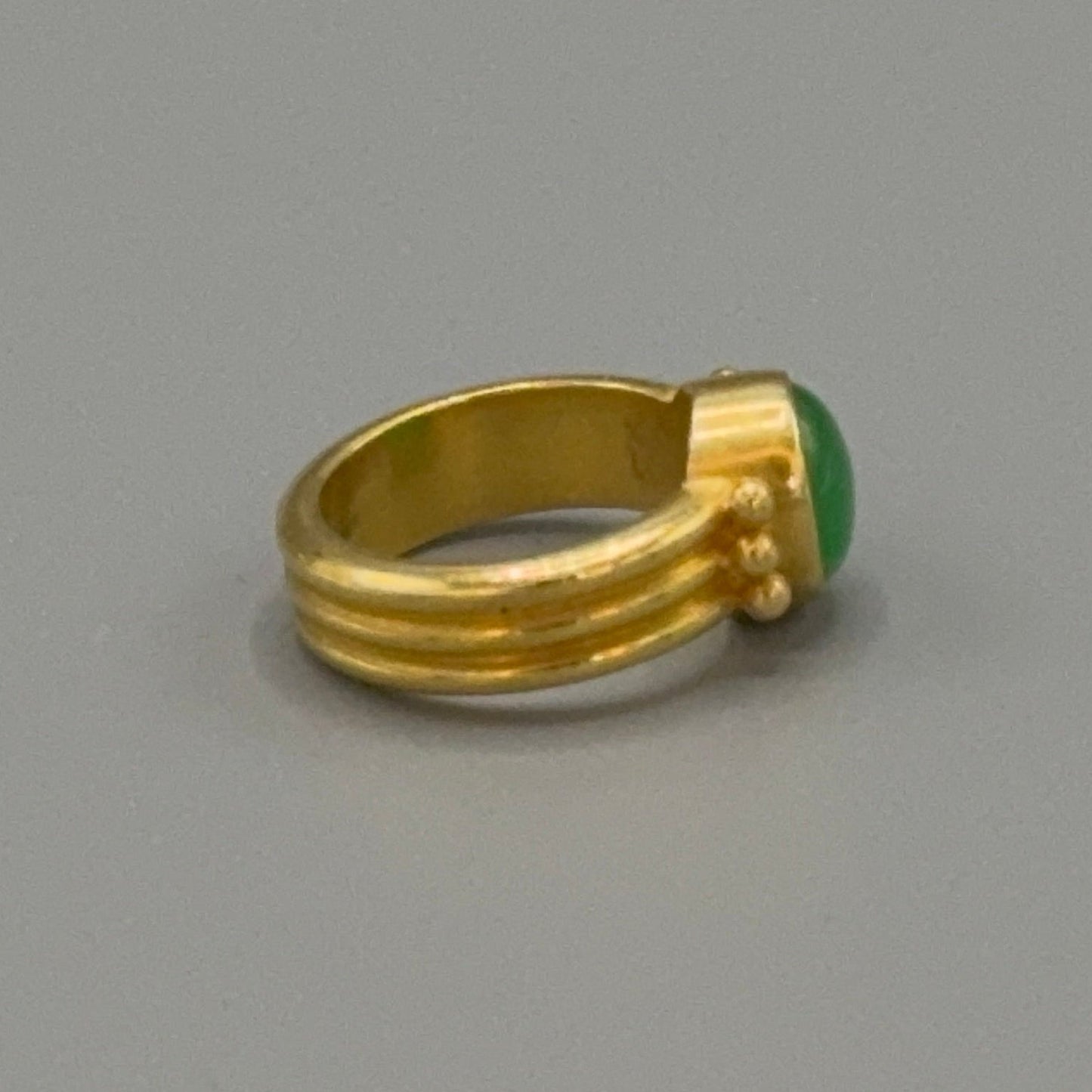 Estate Jadeite 22Kt Gold Ring by Peter Indorf