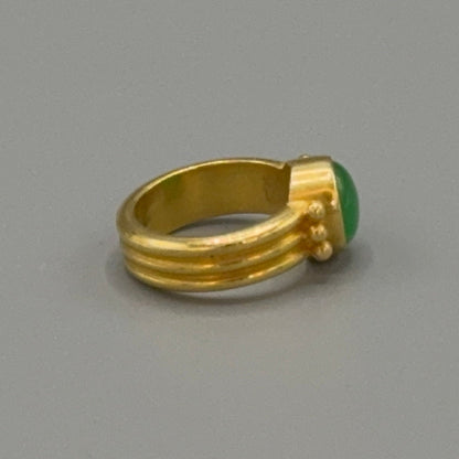 Estate Jadeite 22Kt Gold Ring by Peter Indorf