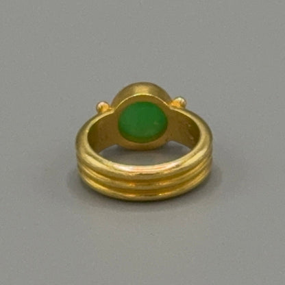 Estate Jadeite 22Kt Gold Ring by Peter Indorf