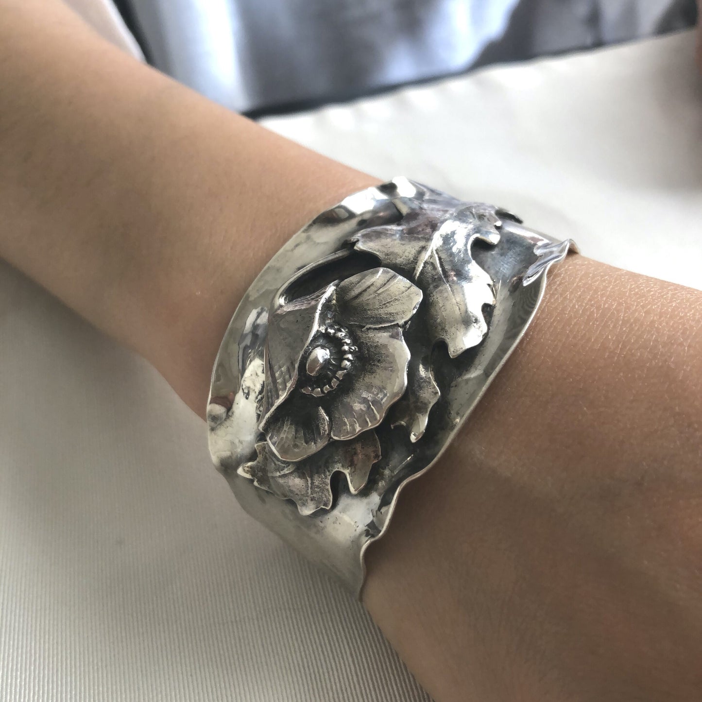 Peer Smed  Sterling Silver Large Cuff Bracelet