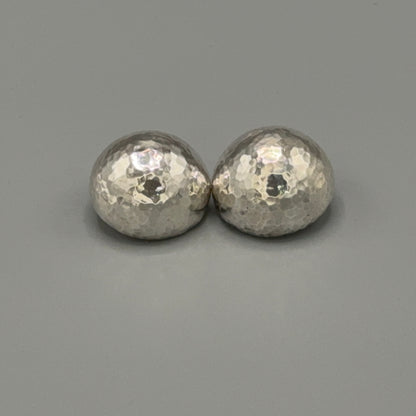 Estate Paloma Picasso for Tiffany & Co. Sterling Silver Hammered Post Dome Earrings