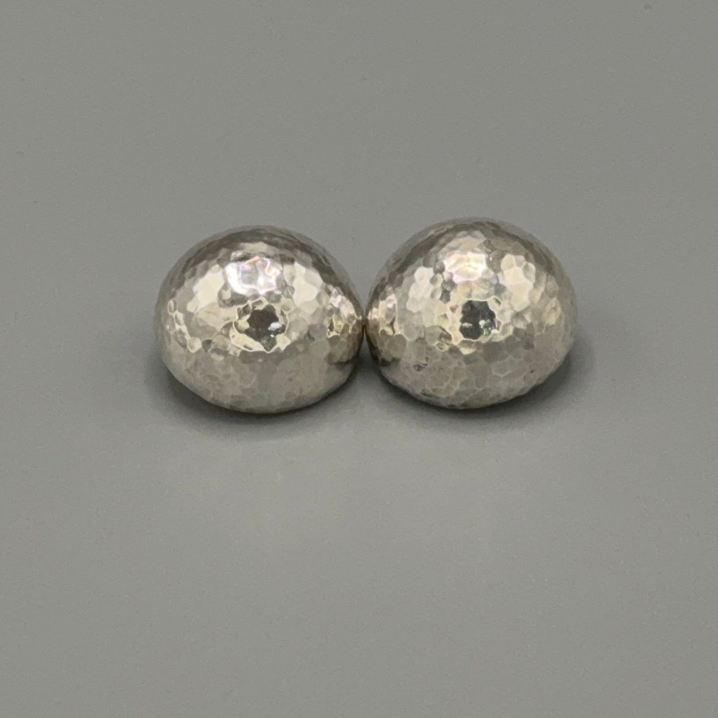 Estate Paloma Picasso for Tiffany & Co. Sterling Silver Hammered Clip On Dome Earrings
