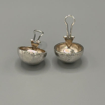 Estate Paloma Picasso for Tiffany & Co. Sterling Silver Hammered Clip On Dome Earrings