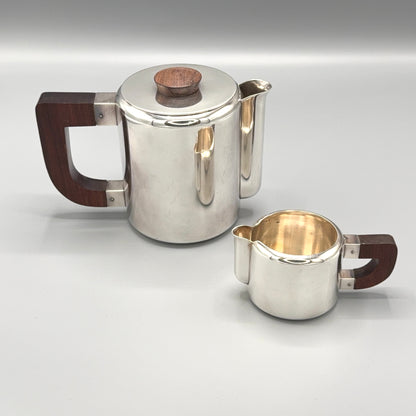 Estate Christofle Silver Plated Art Deco Tea Set by Luc Lanel