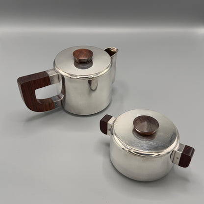 Estate Christofle Silver Plated Art Deco Tea Set by Luc Lanel