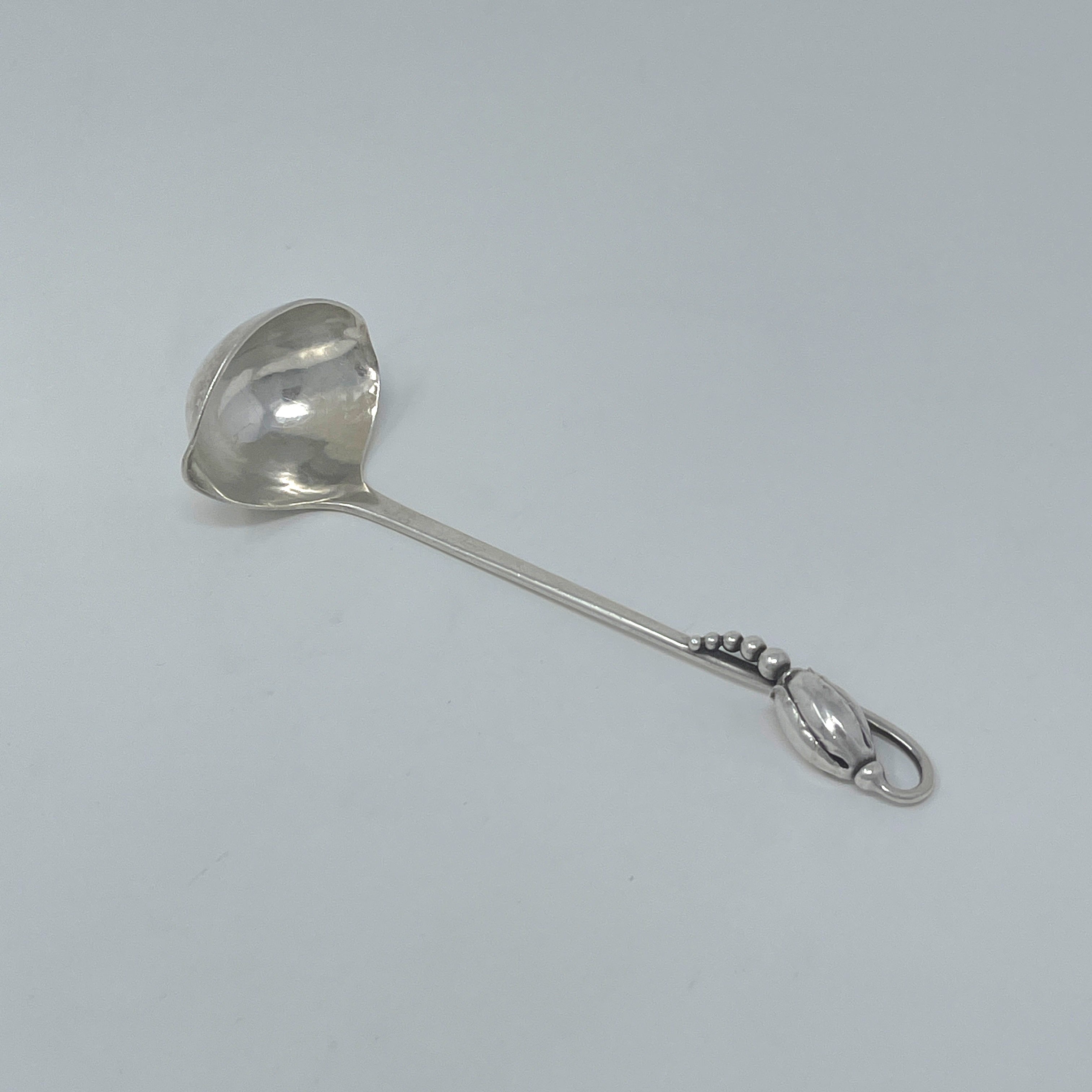 Y2547 ジョージジェンセン ブロッサム SV925 グレービーレードル Estate Georg Jensen Sterling Silver Small Cream Ladle 