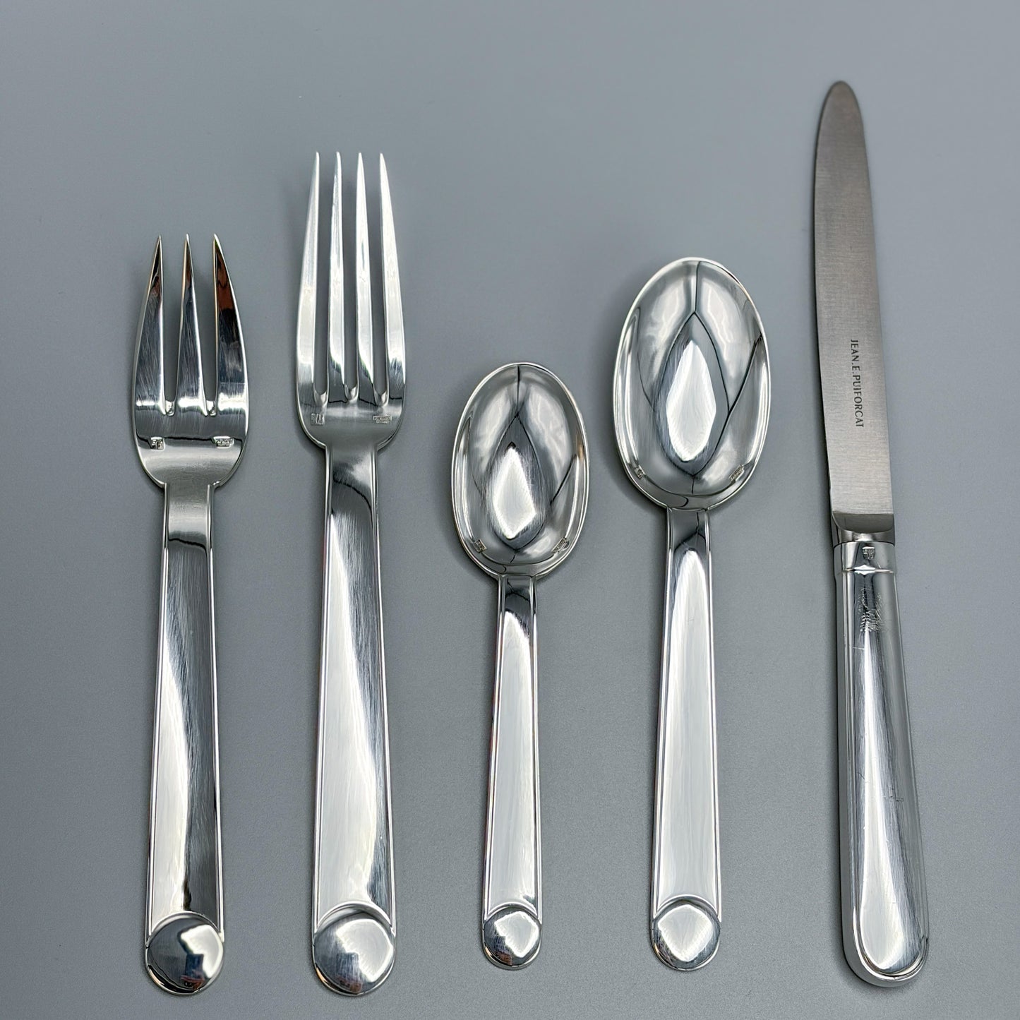 Sterling Silver Plated "Normandie" by Jean E. Puiforcat Service of 6