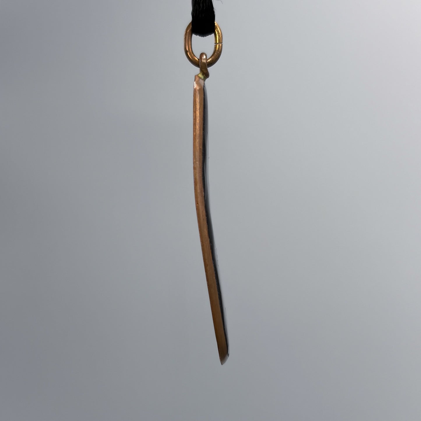 Estate Matte Royal Blue Enamel & Brass Pendant by Scholtz & Lammel