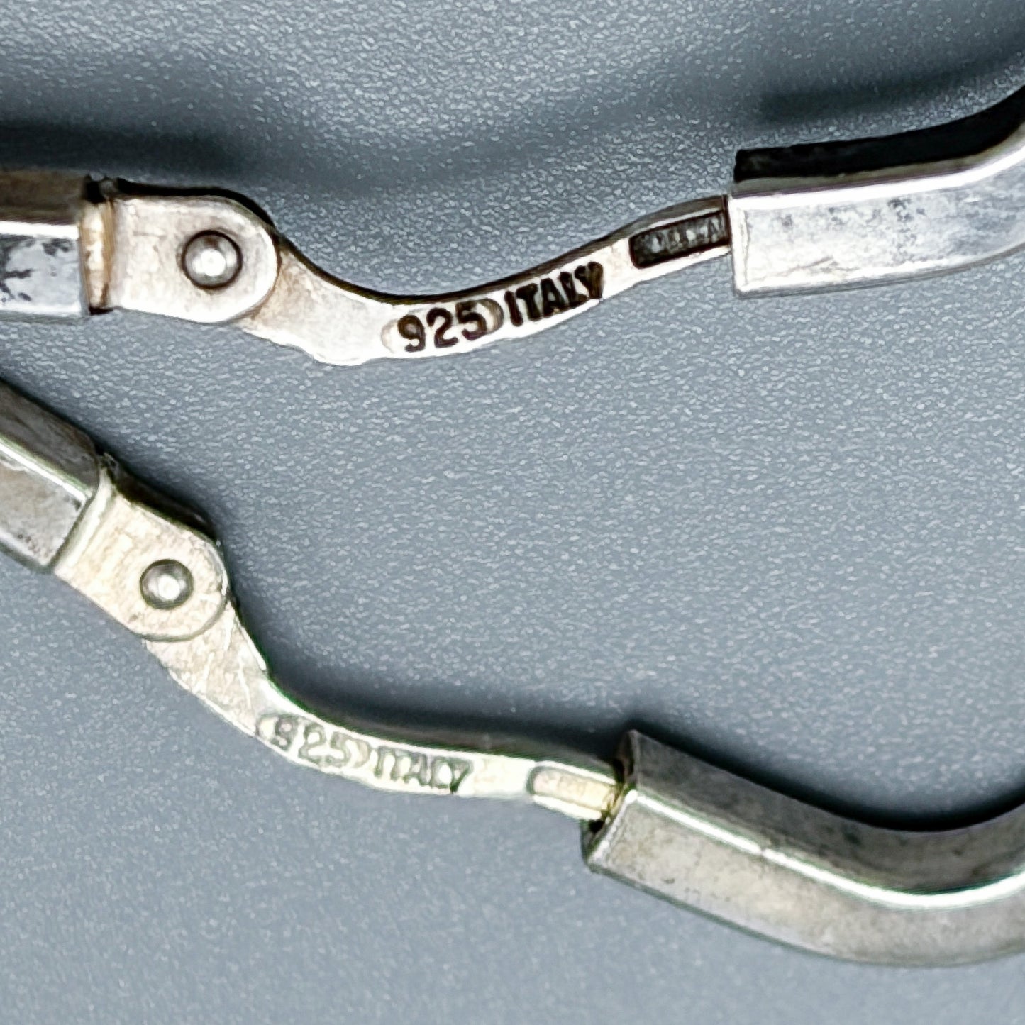 Estate Sterling Silver Large Rectangular Hoop Earrings