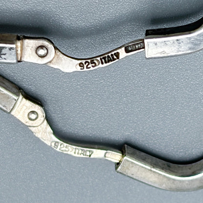 Estate Sterling Silver Large Rectangular Hoop Earrings