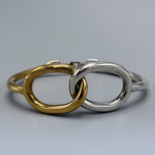 Estate Sterling Silver and Brass Knot Bracelet
