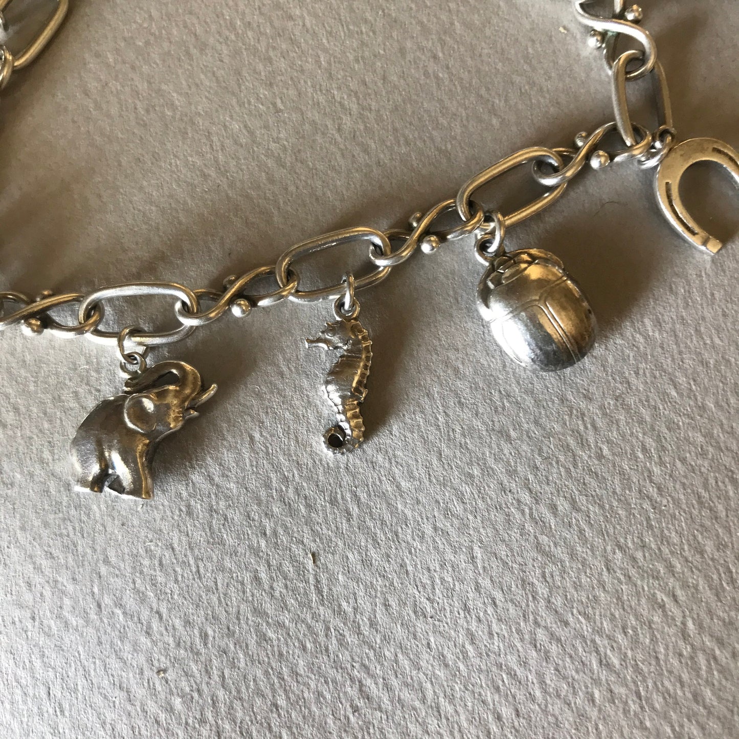 Georg Jensen Sterling Silver  "Charm" Bracelet No. 80 ( 9 charms)