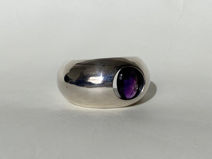 Estate Antonio Pineda .980 Silver and Amethyst Cuff Bracelet