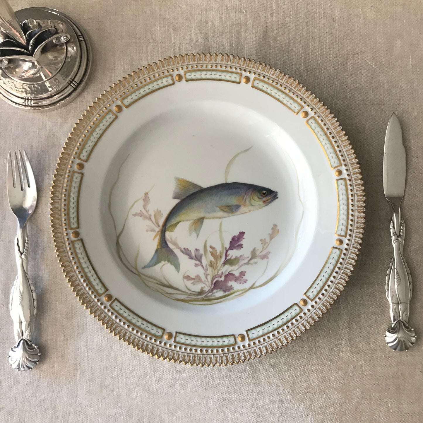 Royal Copenhagen Fish Plates Complete set for 12 persons