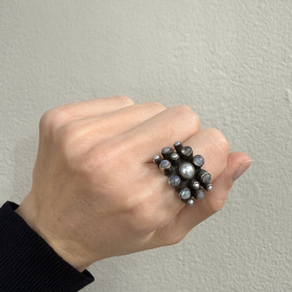 Estate Sterling Silver Moonstone Ring