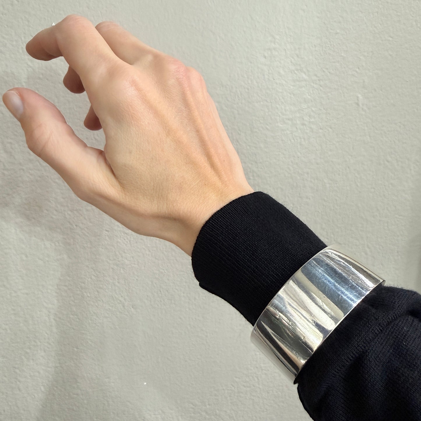 Estate Franz Hingelberg Sterling Silver Oval Cuff Bangle